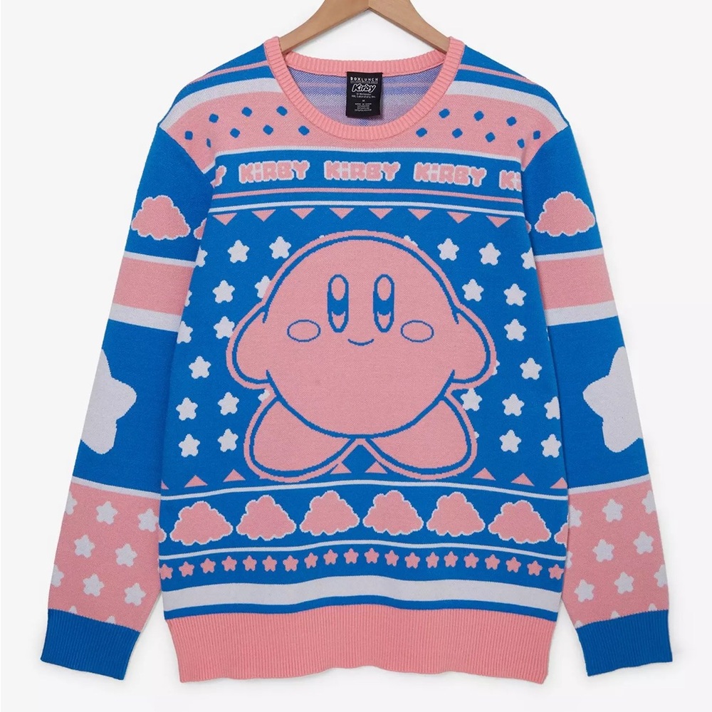 Unisex Nintendo Kirby‎ Stars Patterned Sweater BoxLunch Christmas Holiday